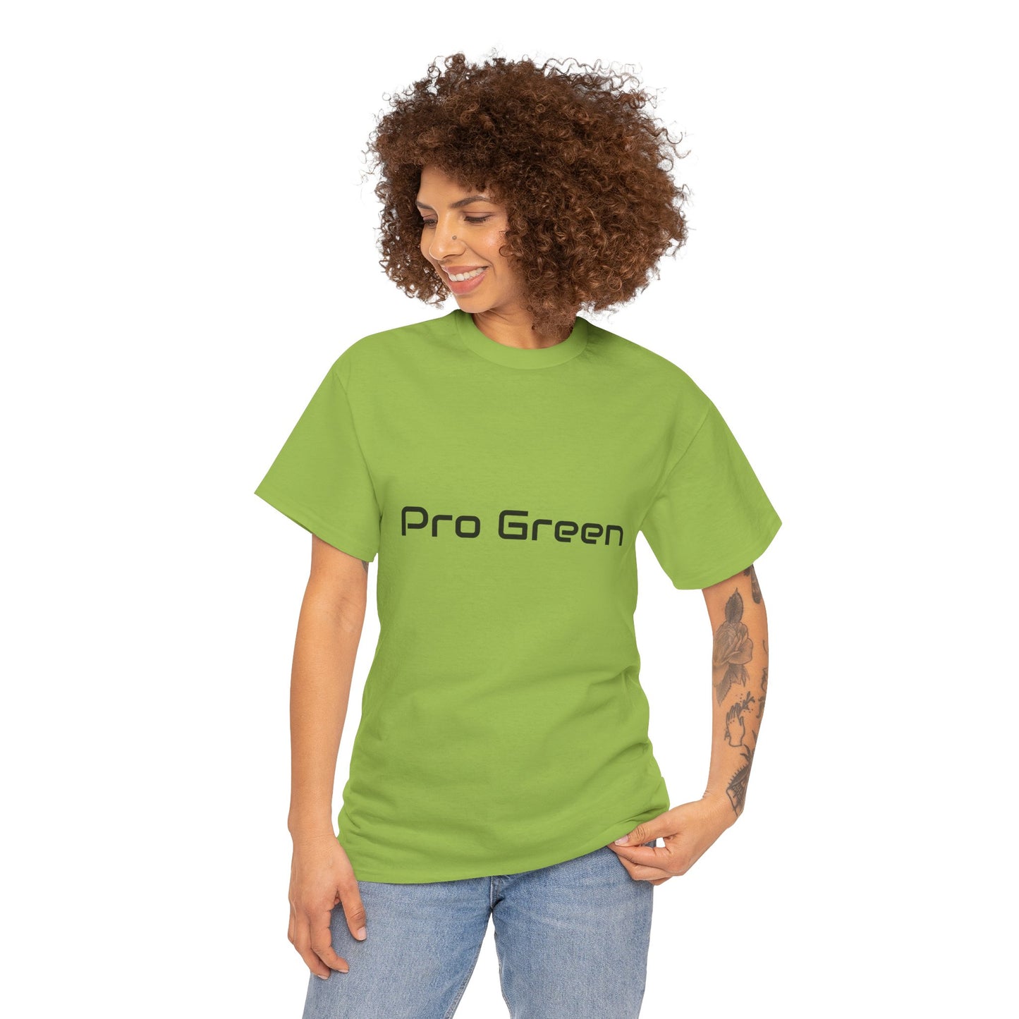 Eco-Friendly Unisex Heavy Cotton Tee - Pro Green & #TreeShirt